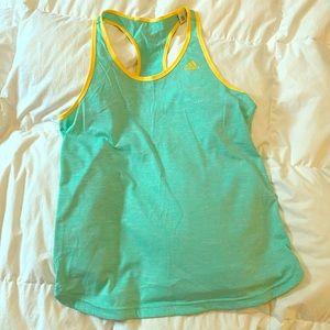 Adidas running tank aqua/yellow M
